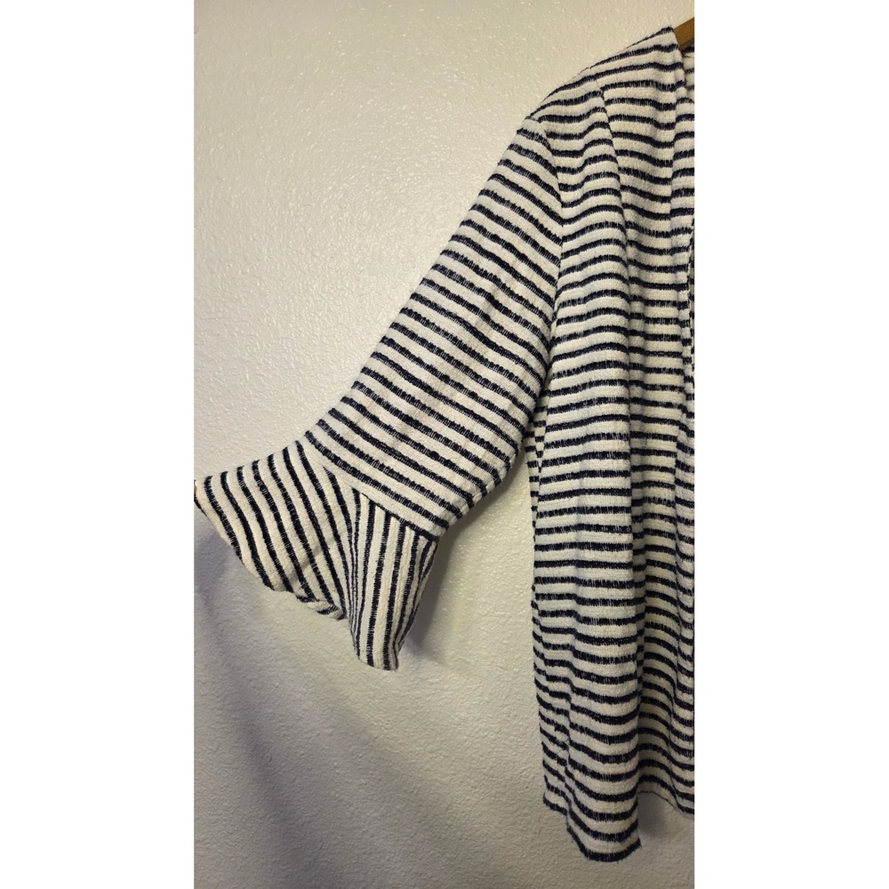 Saks Fifth Ave Breton Striped Open Front Cardigan Coastal Chic Lightweight XL - Picture 6 of 7